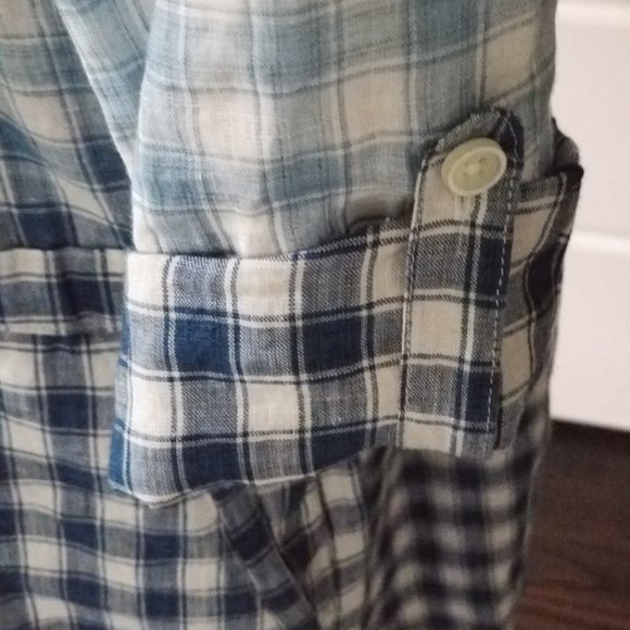 PURE DKNY blue plaid drawstring dress - Picture 2 of 6